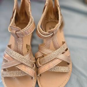 Jumping Beans Tan and Gold Kids Sandals